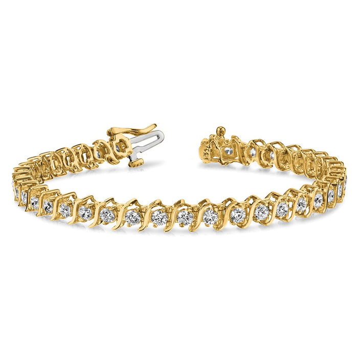 Designer 14K Gold 2.6mm Diamond Tennis Bracelet Setting - Stylish Luxury Value-3