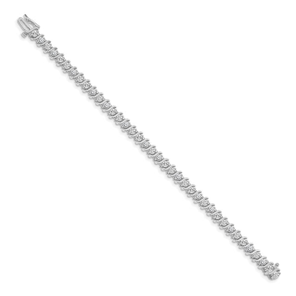 14K White Gold 3mm Diamond Tennis Bracelet