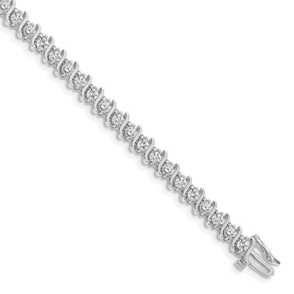 14K White Gold 3mm Diamond Tennis Bracelet