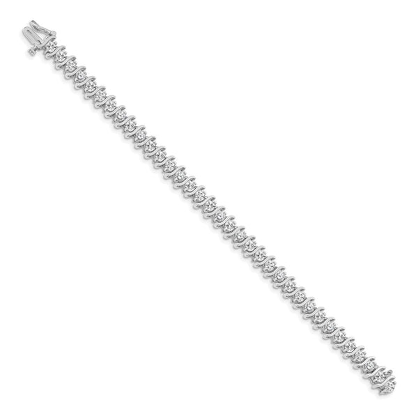 14K White Gold 3.5mm Diamond Tennis Bracelet