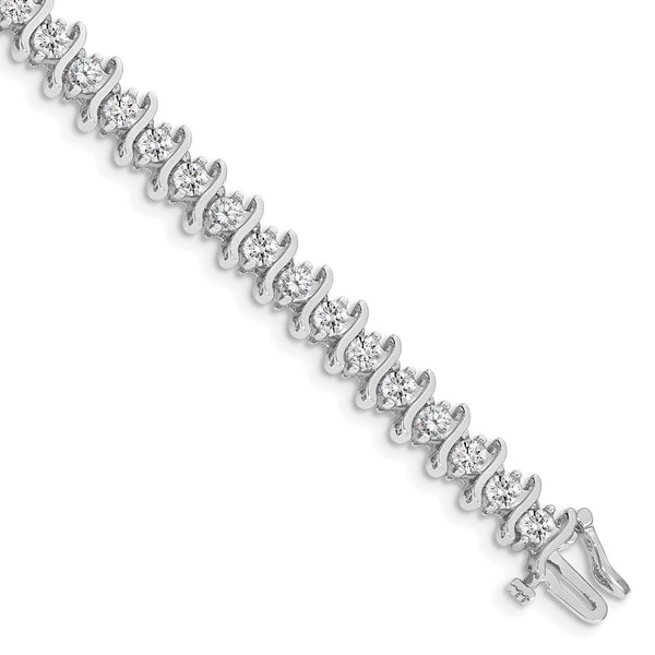 14K White Gold 3.5mm Diamond Tennis Bracelet