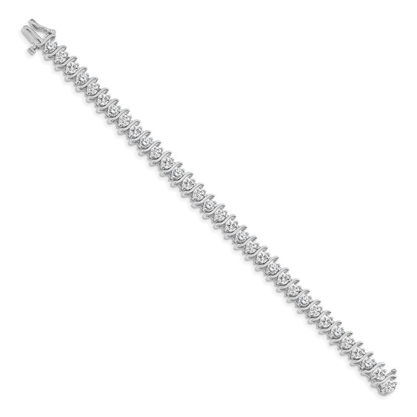 14K White Gold 3.8mm Diamond Tennis Bracelet