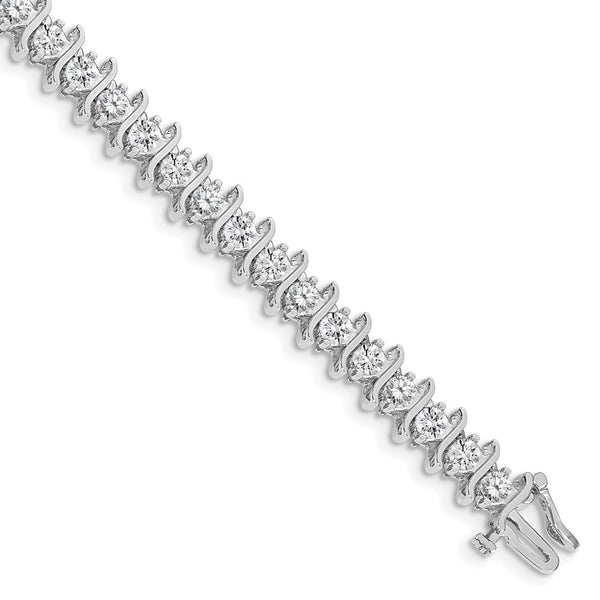 14K White Gold 3.8mm Diamond Tennis Bracelet