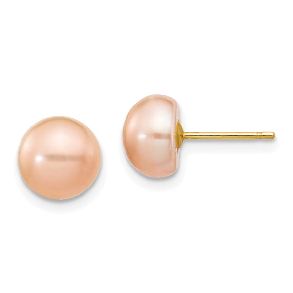 14K Gold Freshwater Pearl Stud Earrings, 7-8mm