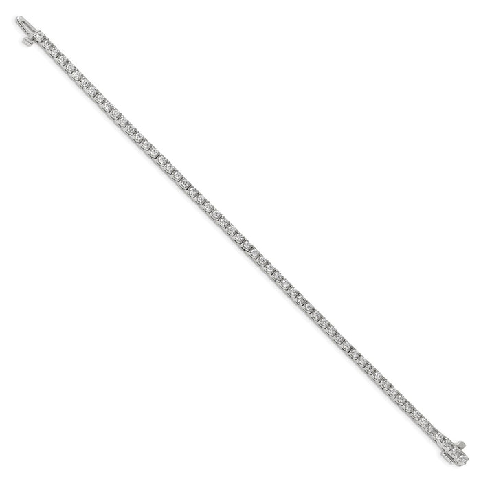 Designer 14K White Gold AAA Diamond Tennis Bracelet - Stylish & Affordable Luxury-2