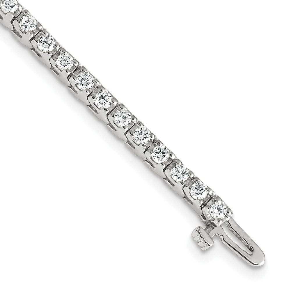 Designer 14K White Gold AAA Diamond Tennis Bracelet - Stylish & Affordable Luxury