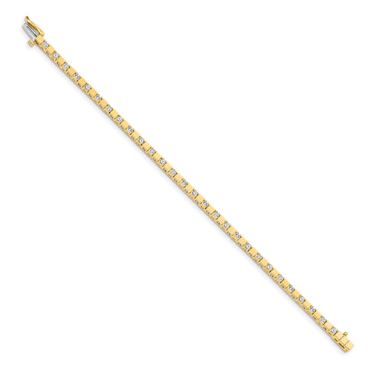 Exclusive 14K Gold Diamond Tennis Bracelet - Stylish, 7.5" Length, Affordable Luxury