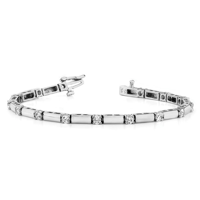 Buy Stylish 14K White Gold AA Quality Diamond Tennis Bracelet - 7.5" Length-3