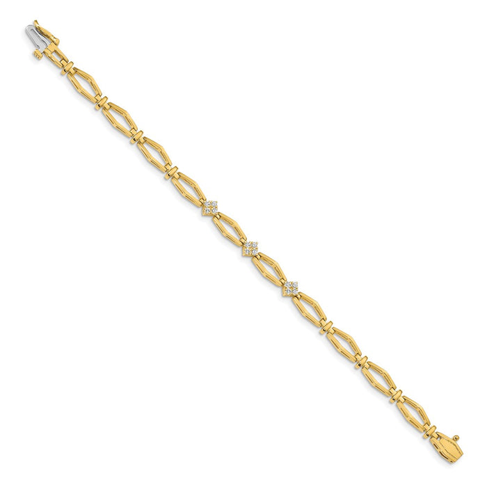 Shop Exclusive 14K Gold 1.75mm Diamond Fancy Bracelet Setting - Stylish Value!-2