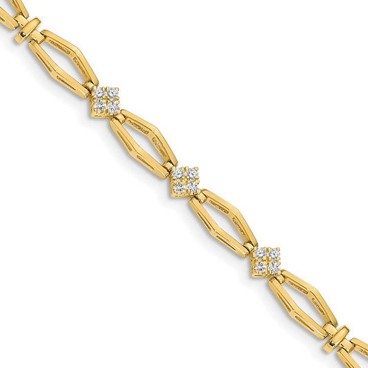 Shop Stylish 14K Gold Diamond Fancy Bracelet | Luxury Design, 7.5" Length