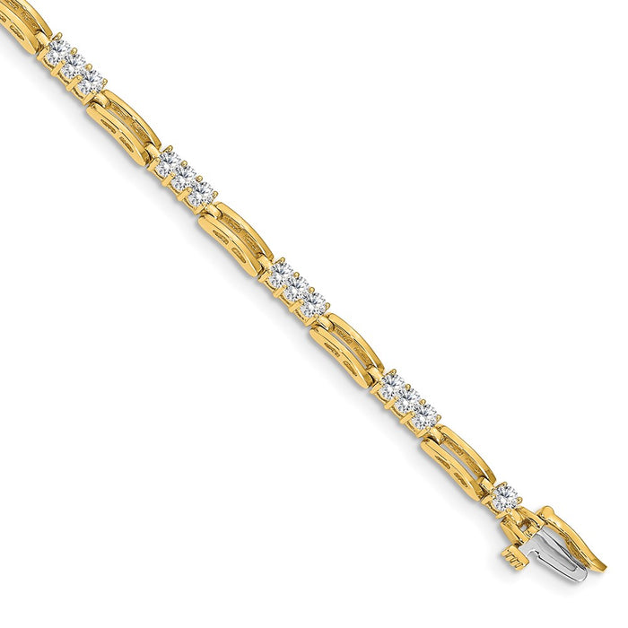 Buy Stylish 14K Gold Diamond Fancy Link Tennis Bracelet - 7.5", 1.5 Carats-1