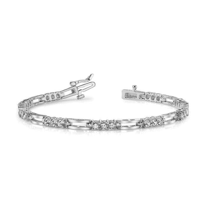 Exclusive 14K White Gold AAA Diamond Tennis Bracelet - Stylish Luxury Value-3