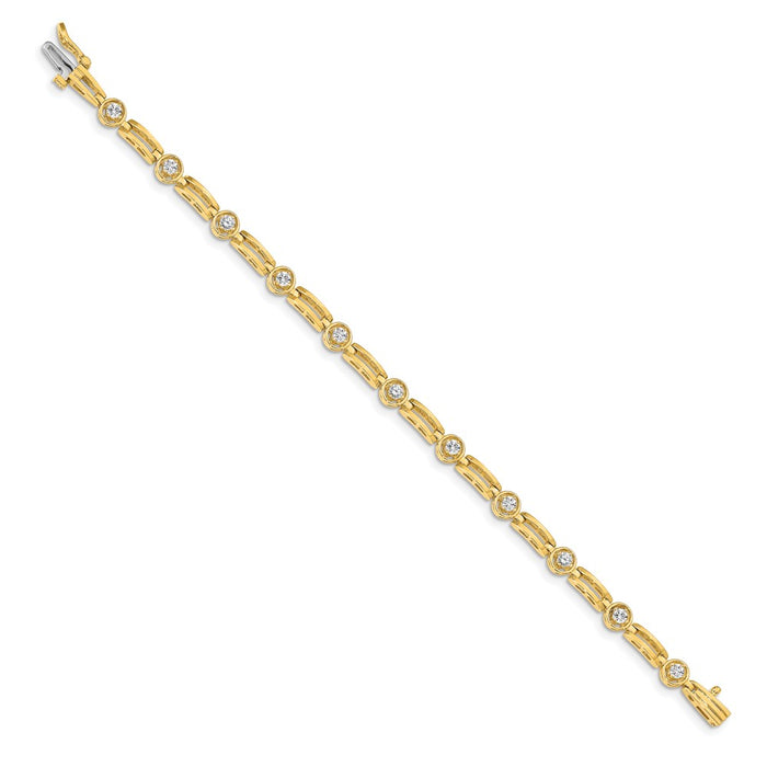 Shop 14K Gold 2.6mm Diamond Fancy Tennis Bracelet - Luxury with Style-2