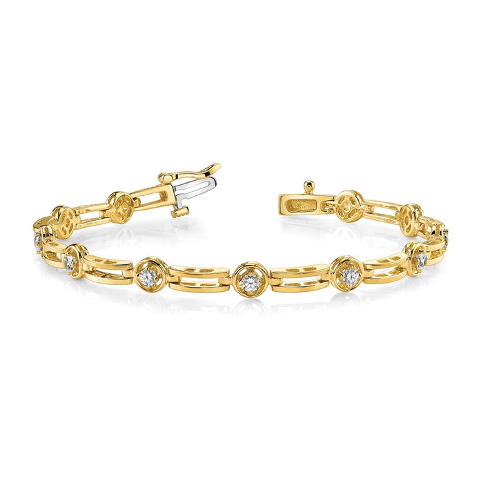 Shop 14K Gold 2.6mm Diamond Fancy Tennis Bracelet - Luxury with Style-3