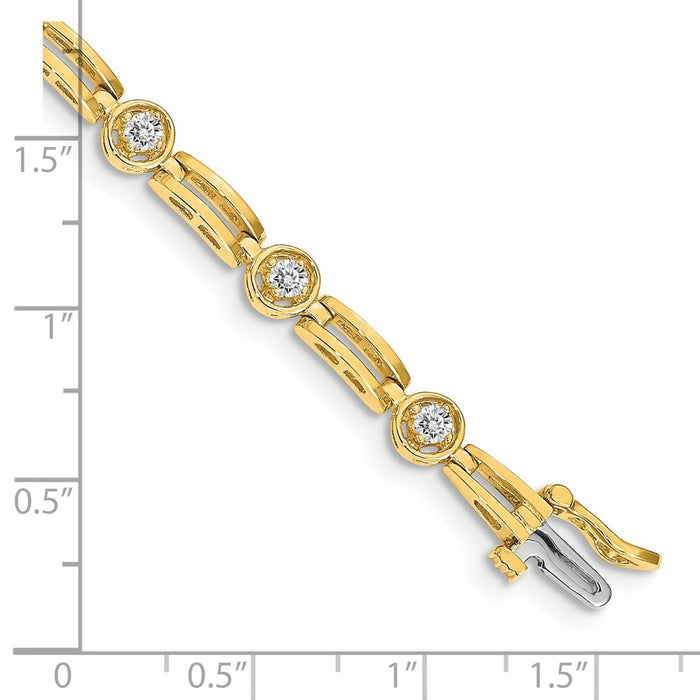 Shop Stylish 14K Gold Diamond Tennis Bracelet - Affordable Luxury at 7.5"-4