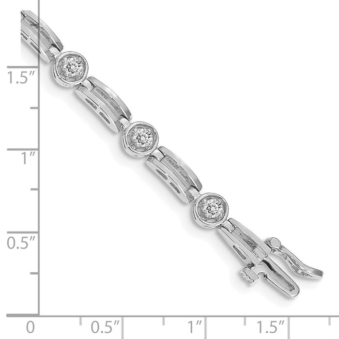 Exclusive 14K White Gold AAA Diamond Tennis Bracelet - Stylish Elegance at Great Value-4