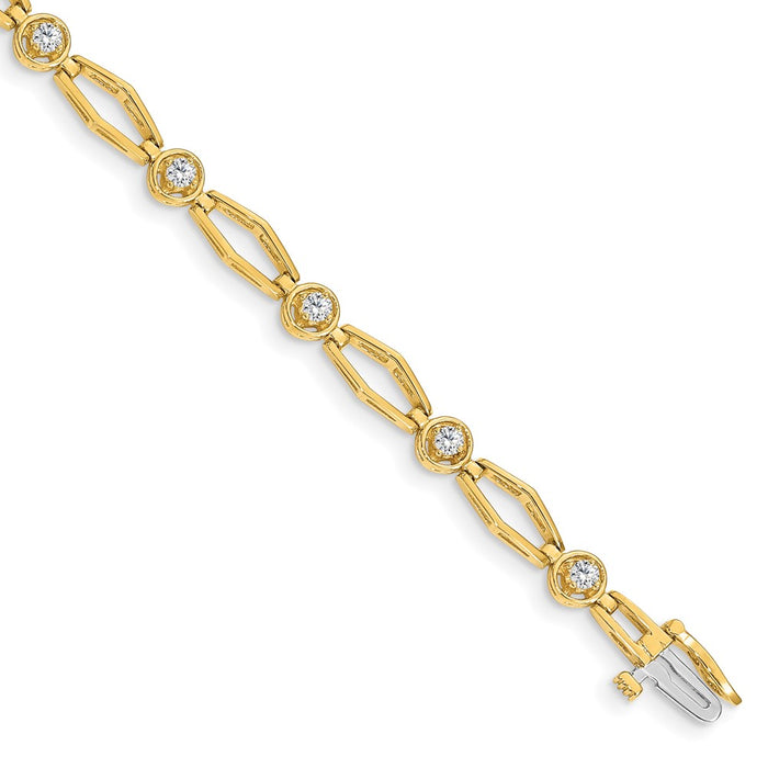 Shop Exclusive 14K Gold Diamond Fancy Bracelet - Stylish Luxury Design-1