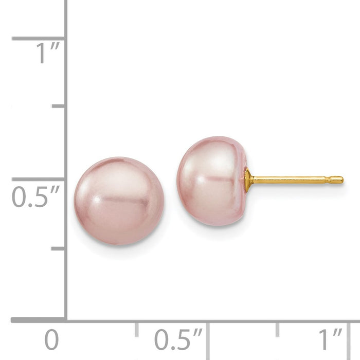 Buy Stylish 14K Gold Freshwater Pearl Stud Earrings - 8-9mm Luxury Value!-4