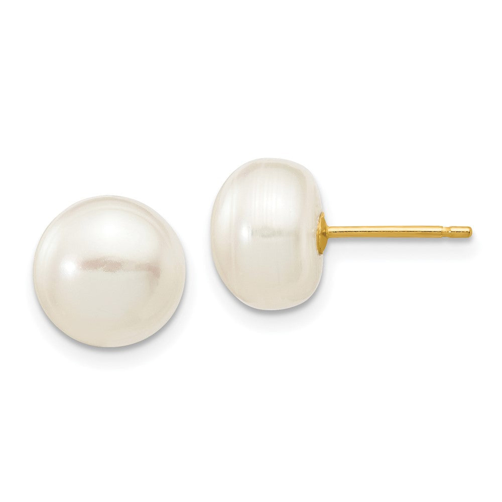 Shop 14K White Gold 8-9mm Pearl Button Stud Earrings - Stylish Luxury Value!