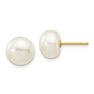 Shop 14K White Gold 8-9mm Pearl Button Stud Earrings - Stylish Luxury Value!