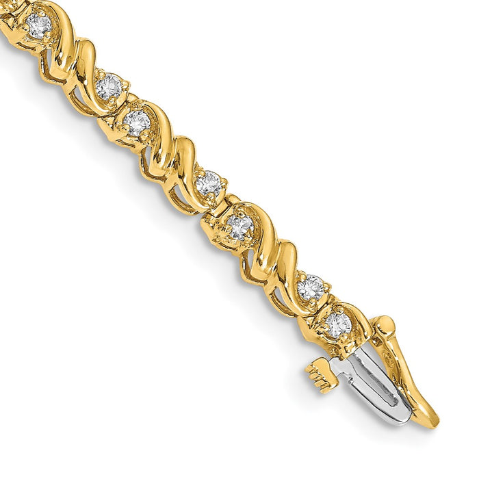 High-Quality 14K Gold AA Diamond Tennis Bracelet - Stylish & Affordable Value-1