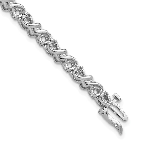 14K White Gold 2.1mm Tennis Bracelet Setting