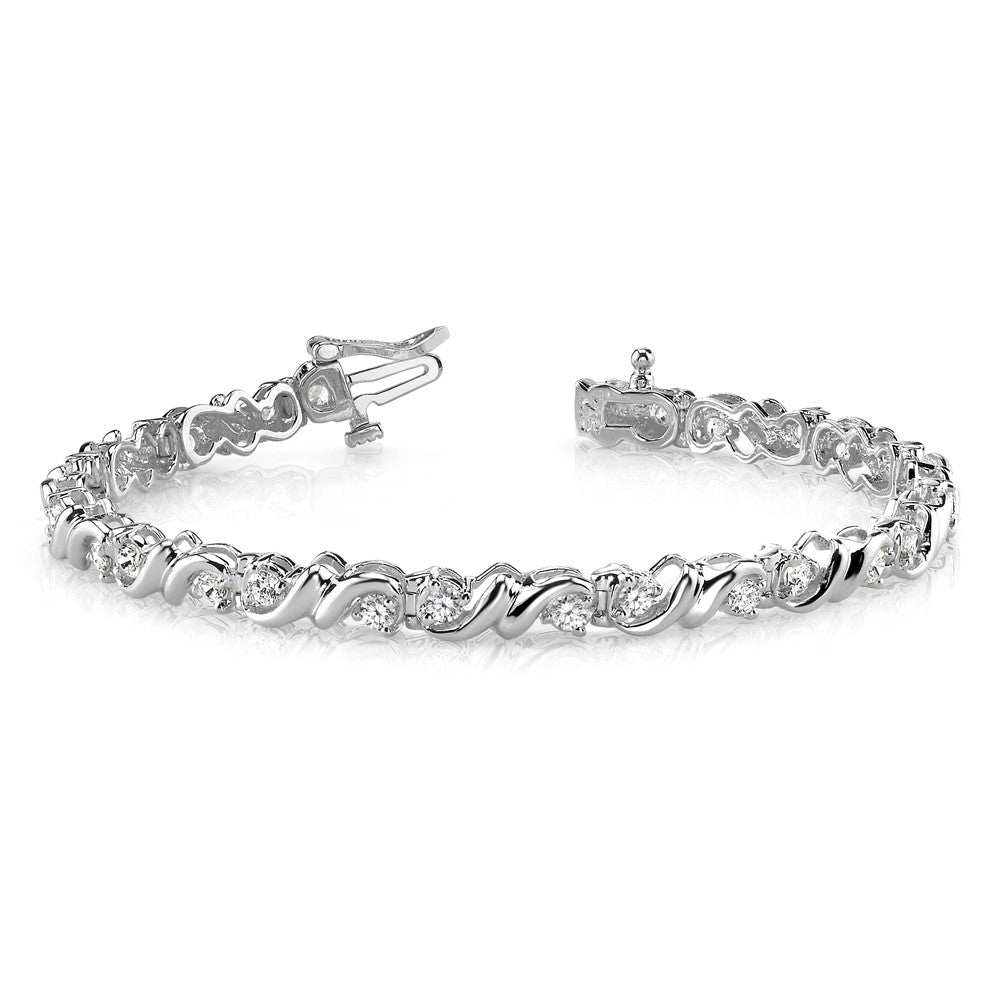Exclusive 14K White Gold Diamond Tennis Bracelet - Stylish & Affordable Luxury