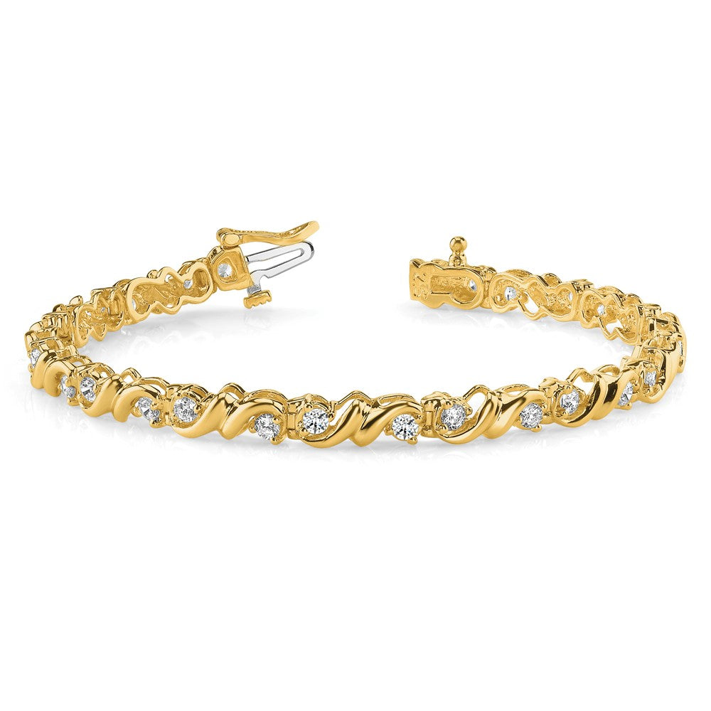 Designer 14K Gold AAA Diamond Tennis Bracelet - Stylish Luxury at Great Value