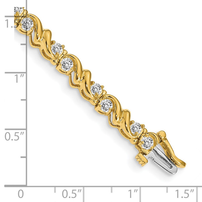 High-Quality 14K Gold 2.4mm Diamond Tennis Bracelet Setting - Stylish Value!-4
