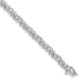 Shop Stylish 14K White Gold AA Grade Diamond Tennis Bracelet - 7.5" Luxury Value