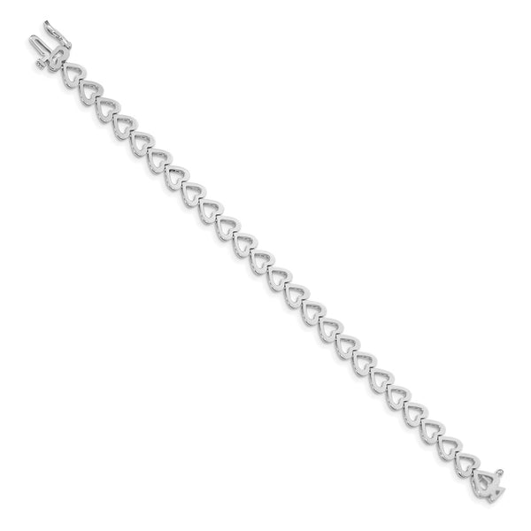 14K White Gold Heart-Shaped Add-A-Dia Bracelet, 24 Stone, 2.75mm Gems