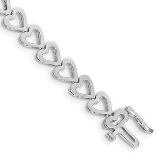 Buy Stylish 14K White Gold Heart-Shaped Add-A-Dia Bracelet, 24 Stone, 2.75mm Gems