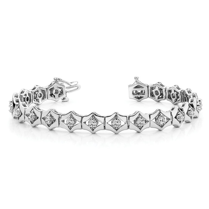 Order Luxury 14K White Gold Tennis Bracelet - Fits 19 Diamonds Up to 3.25mm-5