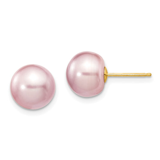 Buy Stylish 14K Gold Freshwater Cultured Pearl Stud Earrings - 9-10mm Luxury