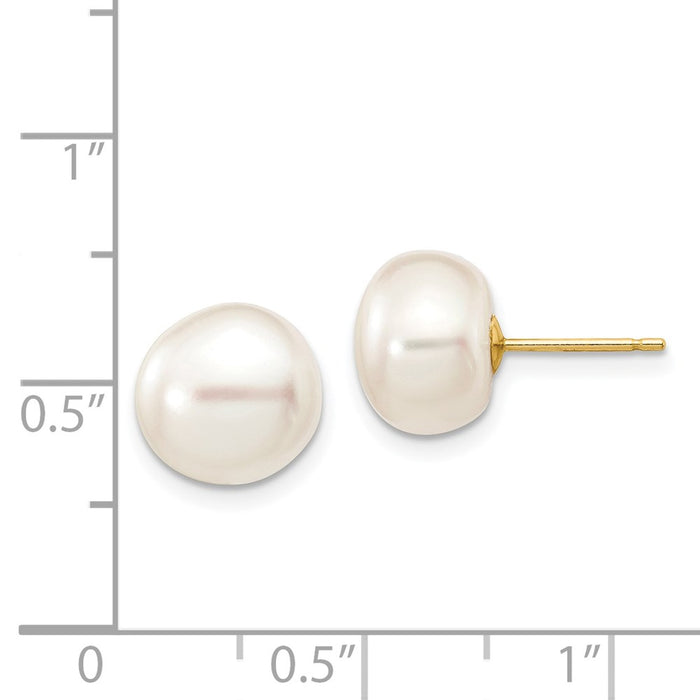 Shop Stylish 14K White Gold 9-10mm Freshwater Pearl Button Stud Earrings-4