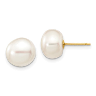 Shop Stylish 14K White Gold 9-10mm Freshwater Pearl Button Stud Earrings