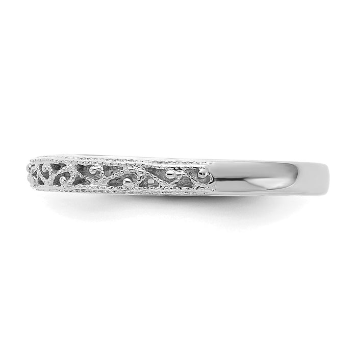 Buy 14K White Gold 3mm Intricate Filigree Wedding Ring - Luxury & Style!-4