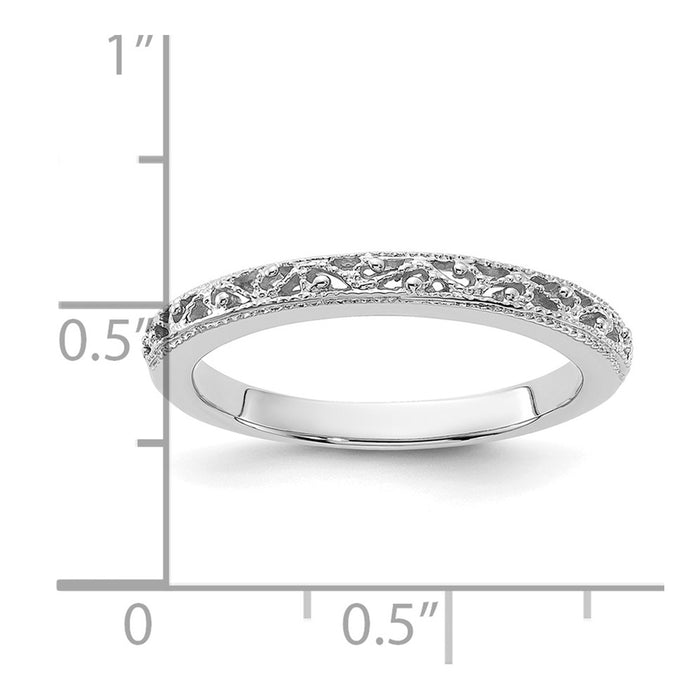 Buy 14K White Gold 3mm Intricate Filigree Wedding Ring - Luxury & Style!-3