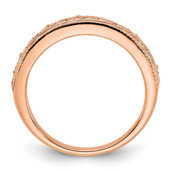 Buy 14K Rose Gold 3mm Intricate Filigree Wedding Ring - Stylish Luxury Design-2