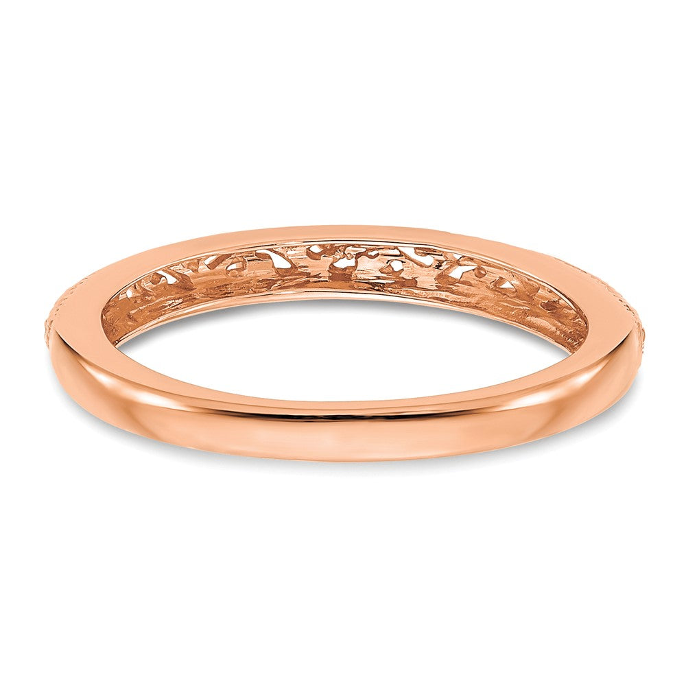 Buy 14K Rose Gold 3mm Intricate Filigree Wedding Ring - Stylish Luxury Design