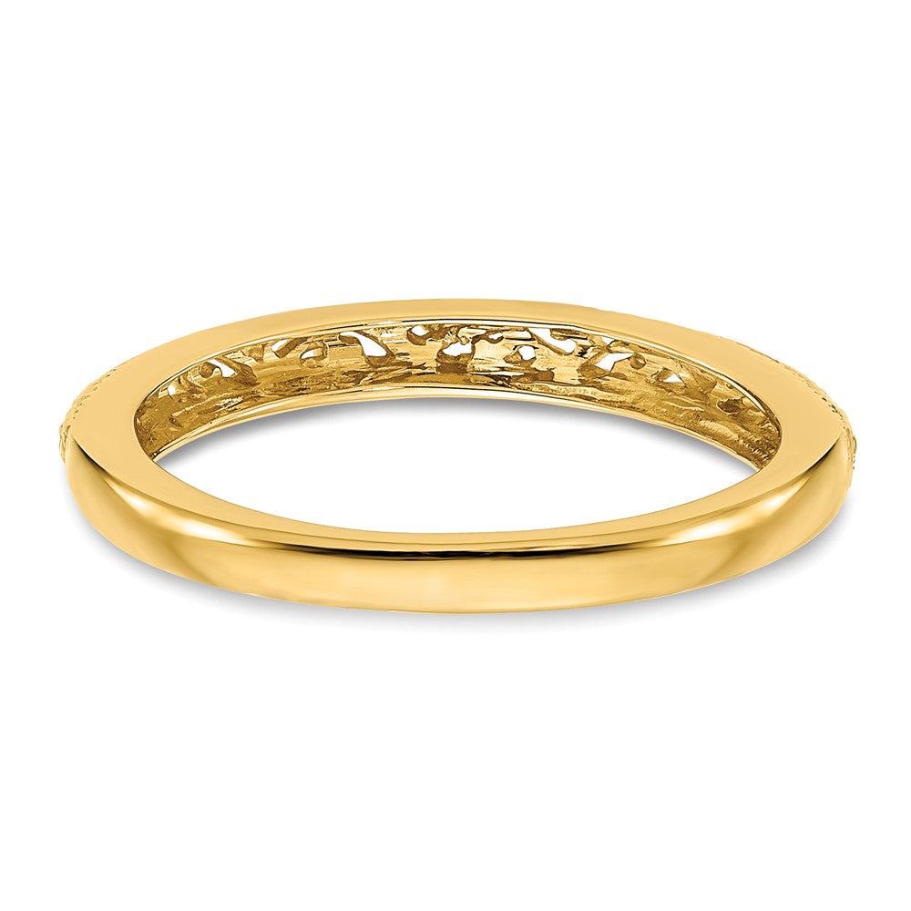 Buy Affordable 14K Gold 3mm Intricate Filigree Wedding Band - Luxury Style
