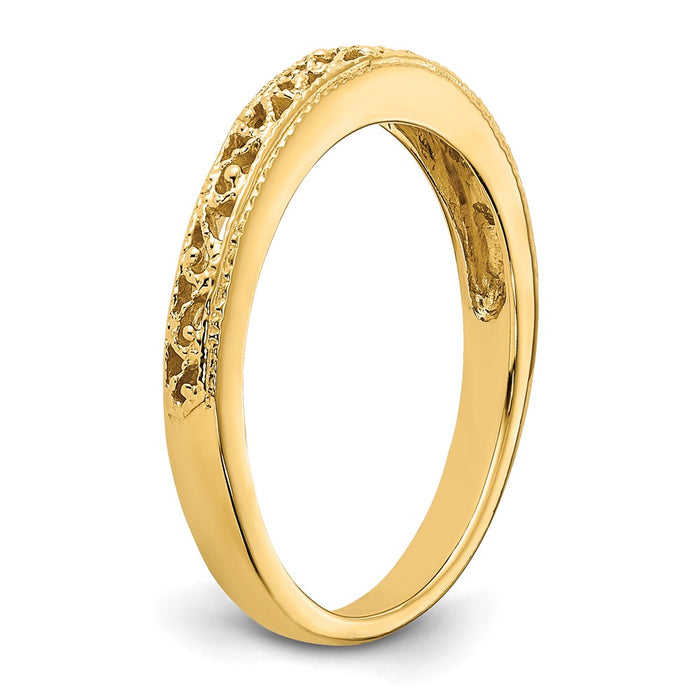 Buy Affordable 14K Gold 3mm Intricate Filigree Wedding Band - Luxury Style-7