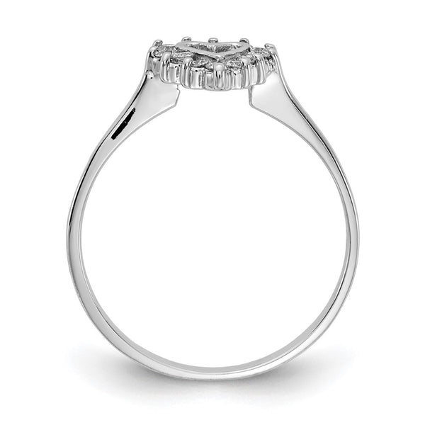 14K White Gold AA Diamond Ring, Polished