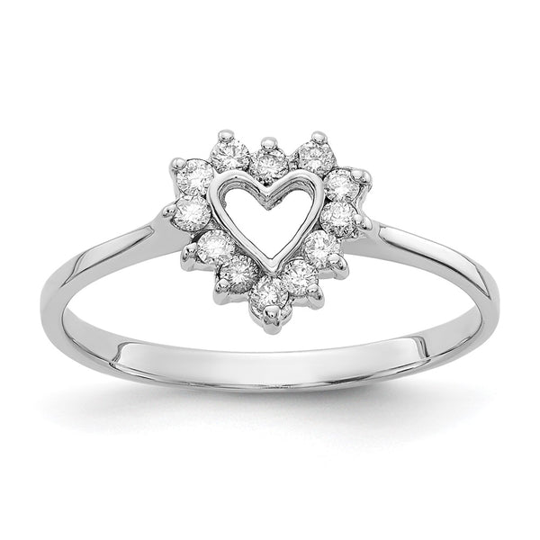 14K White Gold AA Diamond Ring, Polished