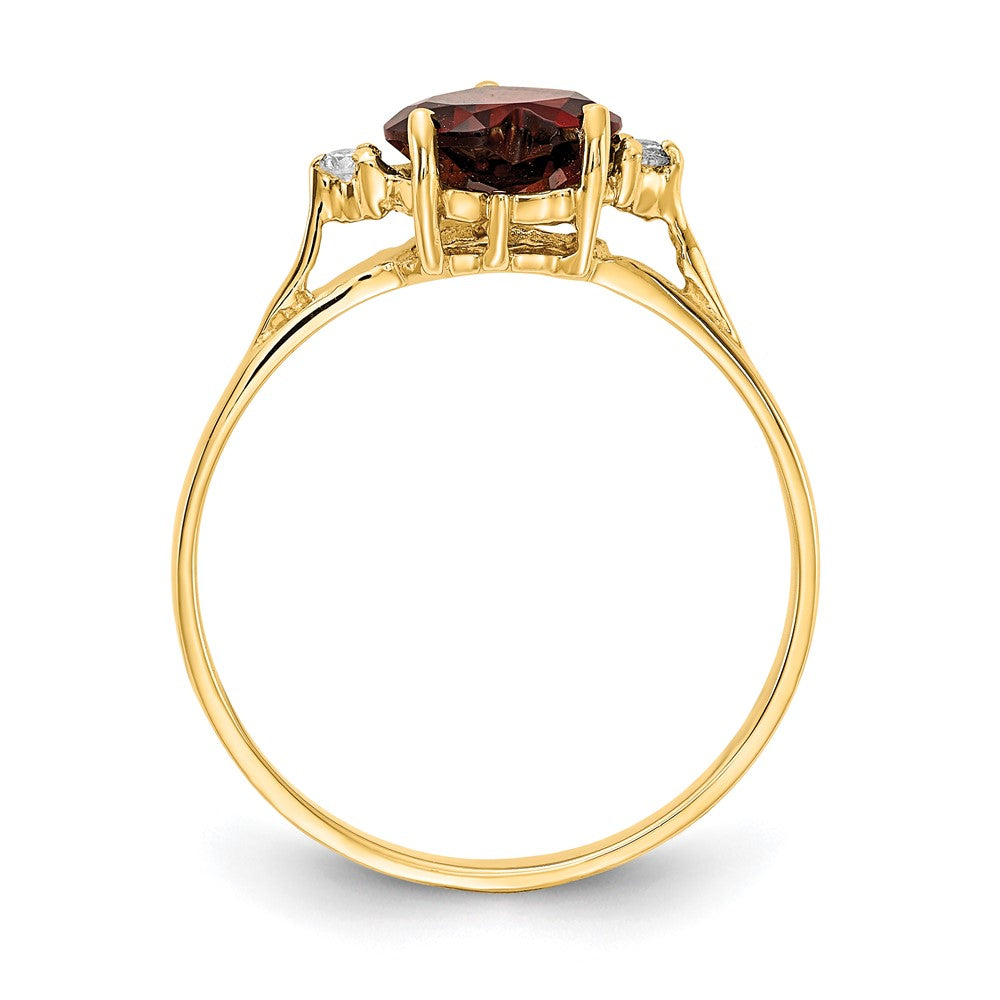 Buy Stylish 14K Gold 7mm Heart-Shaped Garnet Ring with AA Diamonds