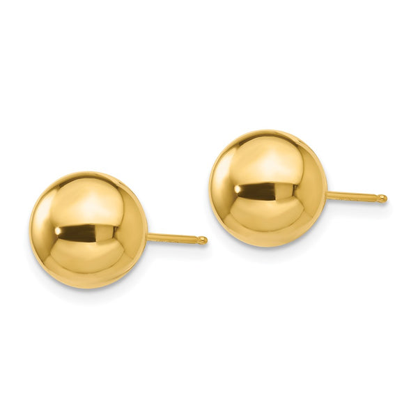 14K Gold Polished 9mm Ball Stud Earrings