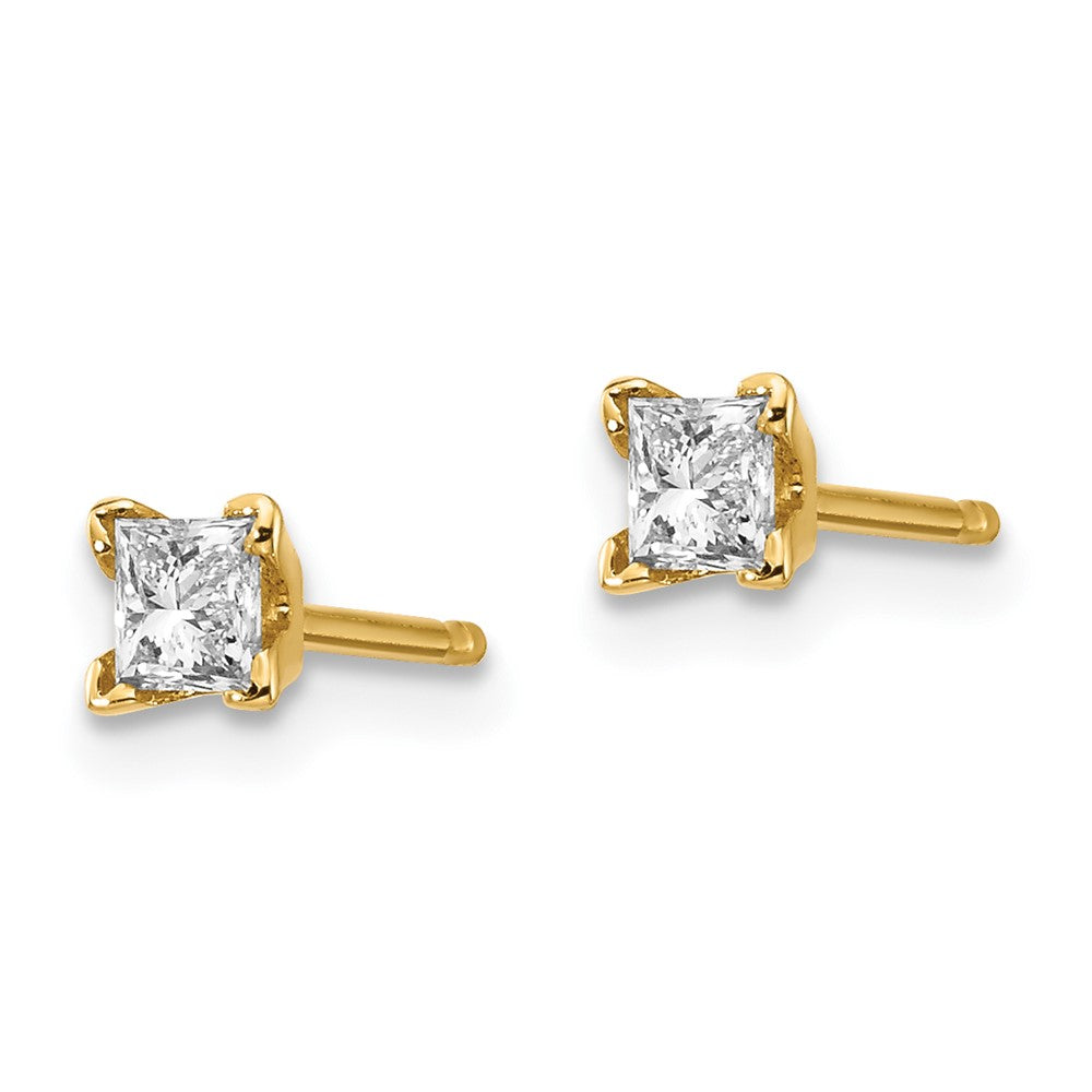 Shop Stylish 14K Gold 3mm Princess-Cut Stud Earring Settings - Affordable Luxury