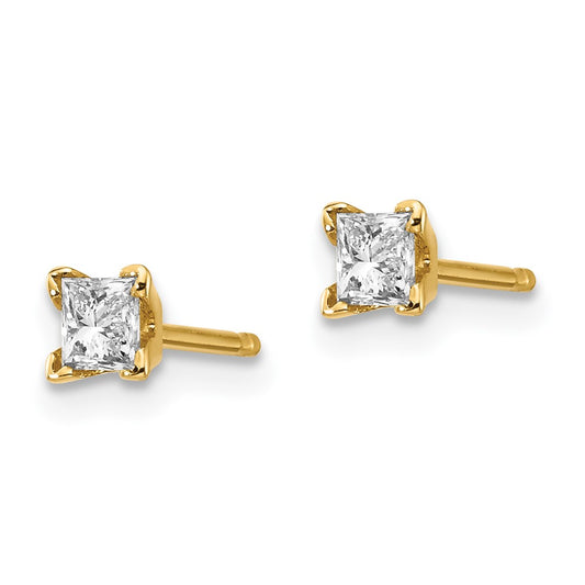 Shop Stylish 14K Gold 3mm Princess-Cut Stud Earring Settings - Affordable Luxury