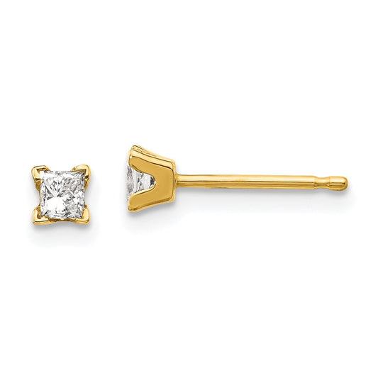 Shop Stylish 14K Gold 3mm Princess-Cut Stud Earring Settings - Affordable Luxury