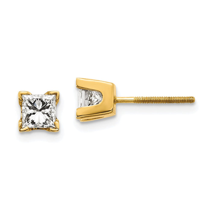 Buy Exclusive 14K AA Quality Princess-Cut Diamond Stud Earrings - Affordable Luxury-1